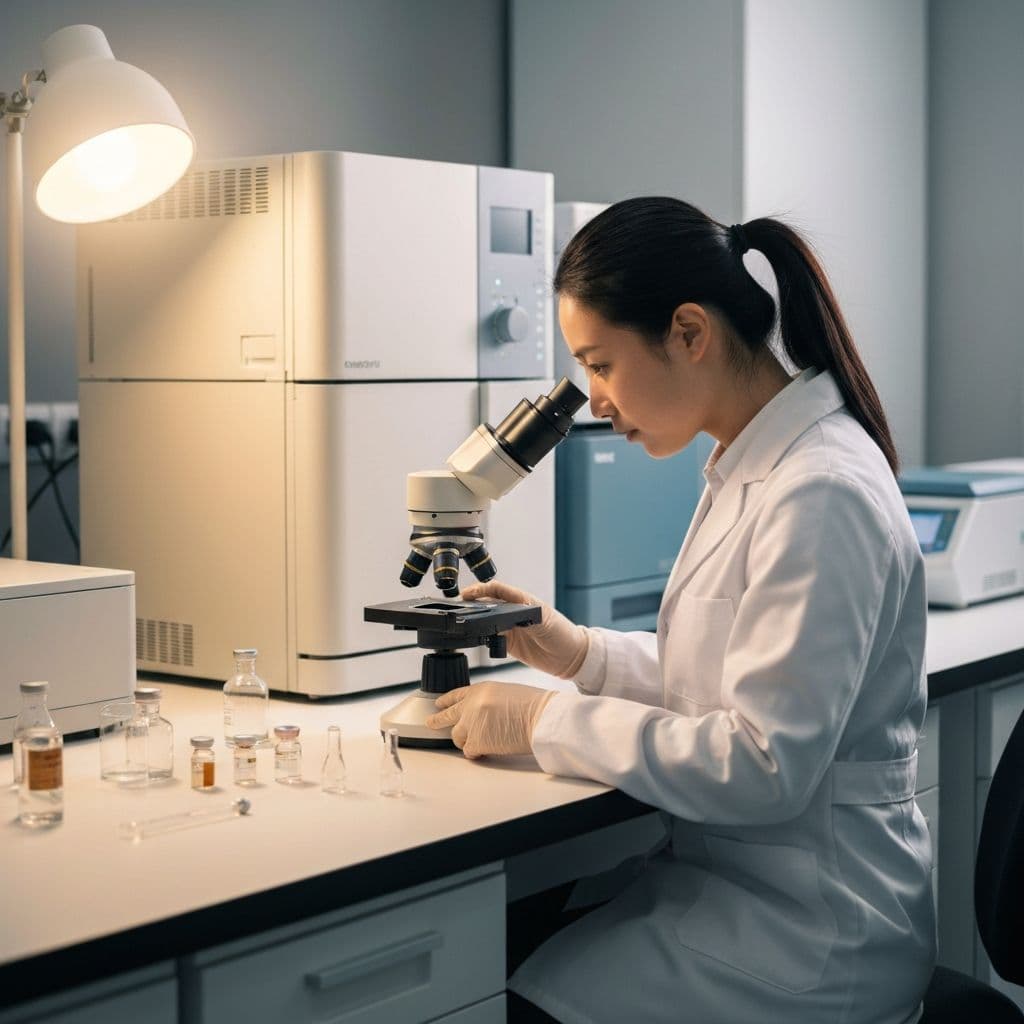 Precision laboratory setting with research-grade peptide vials